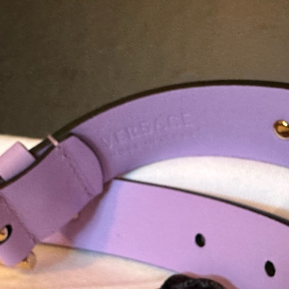 Versace Medusa Studded lilac leather belt NEW (AUTHENTIC) - Picture 12 of 16